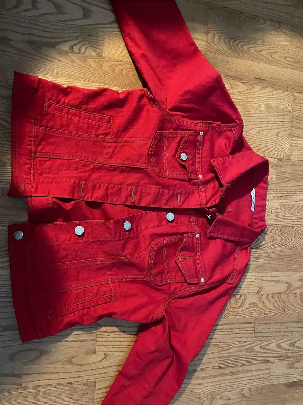 Kids Red Classic Denim Jacket